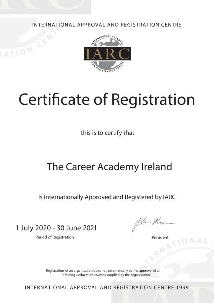 Registry certificate
